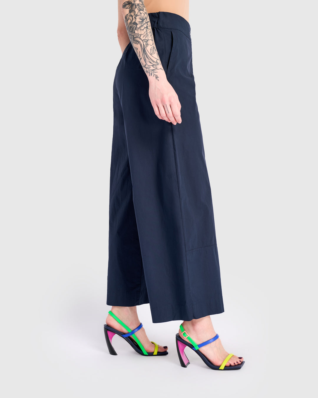 Cabana Wide Leg Pants, Navy Multi