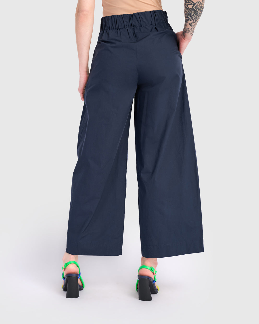 Cabana Wide Leg Pants, Navy Multi