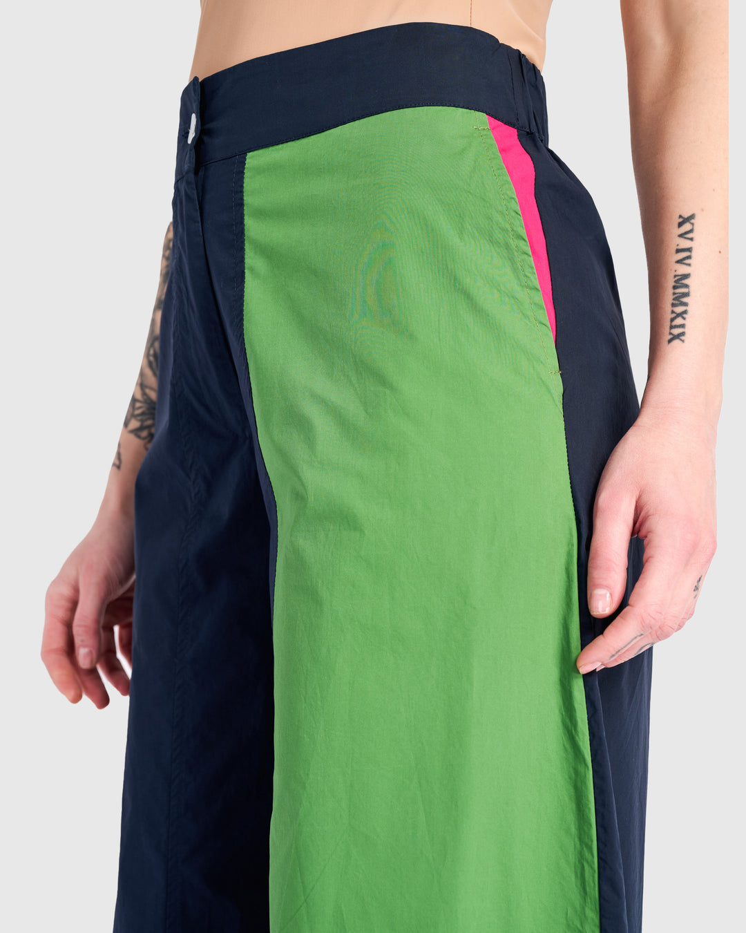 Cabana Wide Leg Pants, Navy Multi