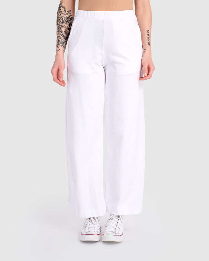Essential Terry Straight Pants, White