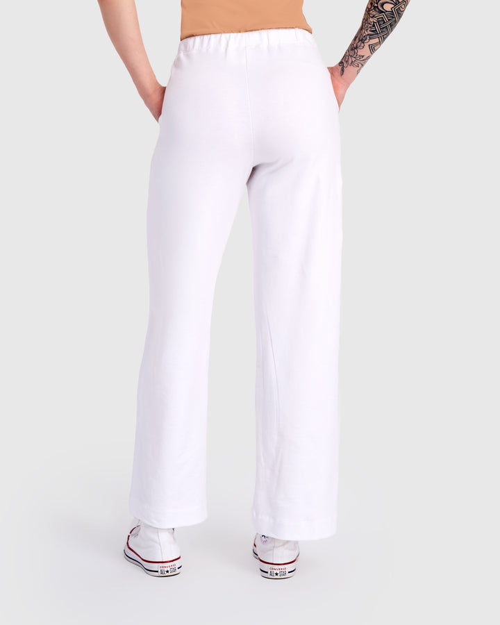 Essential Terry Straight Pants, White