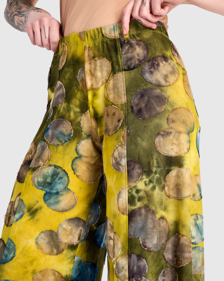 Lullaby Punto Pants, Gold/Ocean Dots