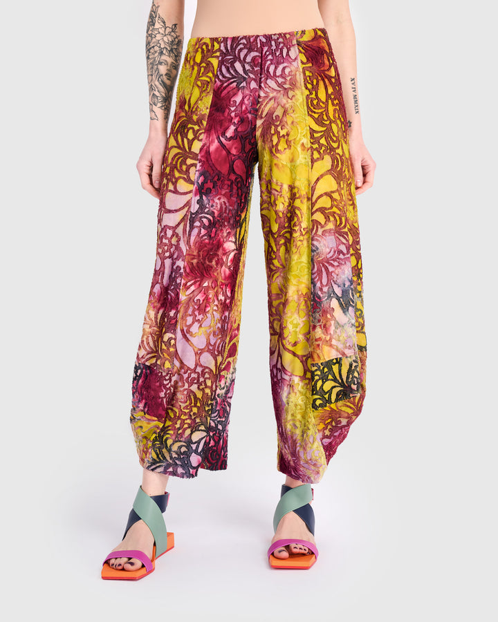 Groove Punto Pants, Raspberry/Gold