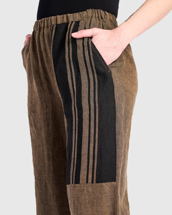 Linen Lantern Pants, Sepia