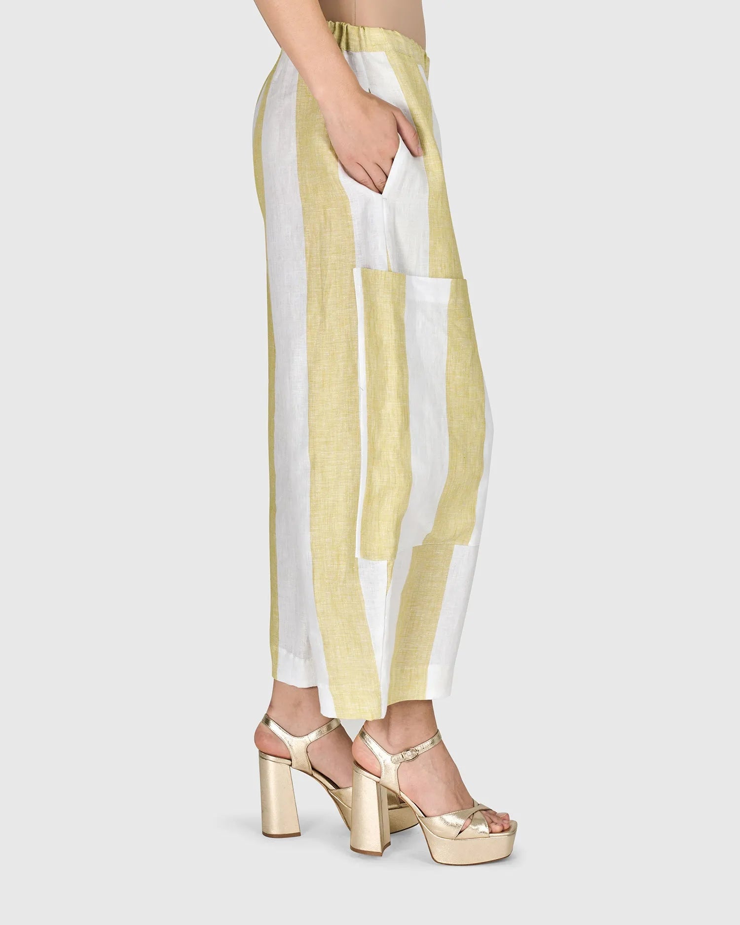 パンツ A9SP03LS/ LINEN SILK SUMMER TWEED SLACKS JASAMBAC Straight Wide Leg Pants for Women High Waist Casual