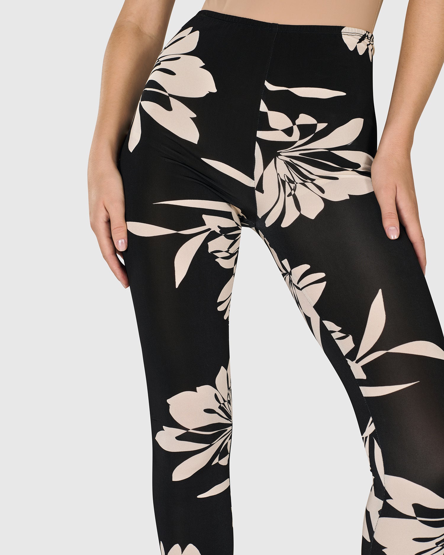 Women's Skinny Black White Floral Print Leggings Stretchy Jeggings | eBay