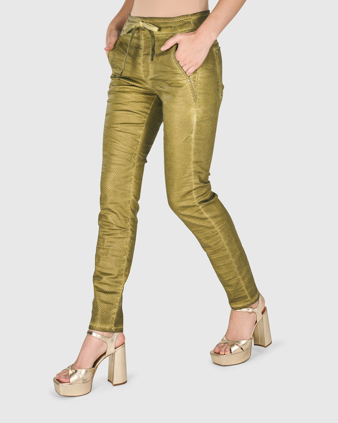 Iconic Stretch Jeans, Green Snake