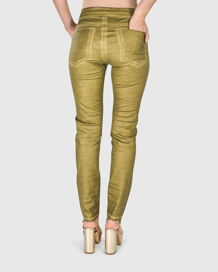 Iconic Stretch Jeans, Green Snake