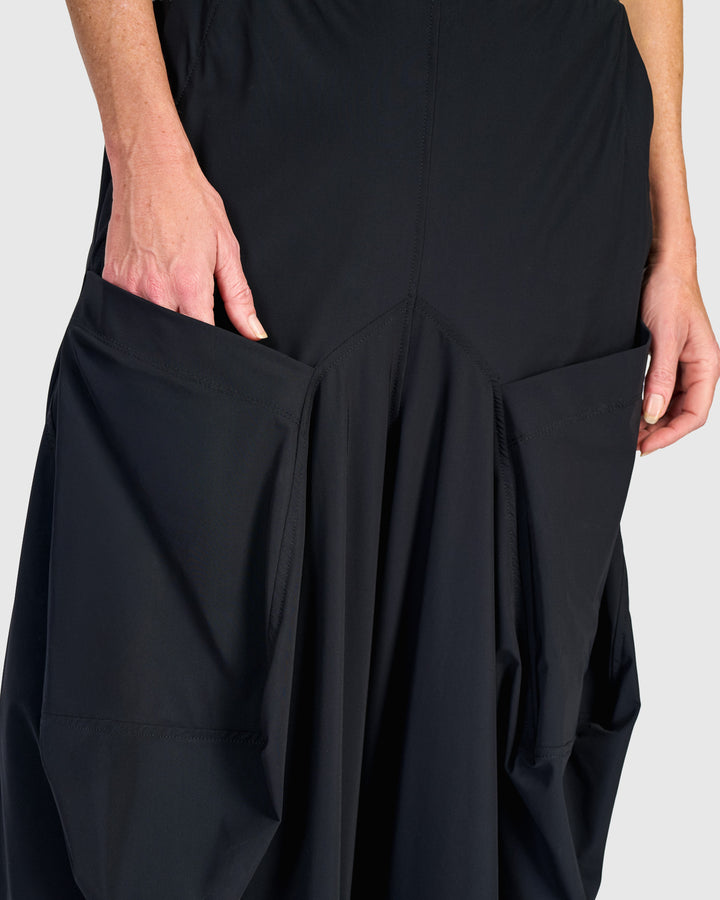 Tekbika Harem Pockets Pants, Black