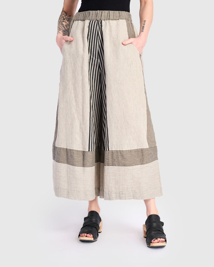 Urban Marisol Wide Leg Pant, Sand Stripes