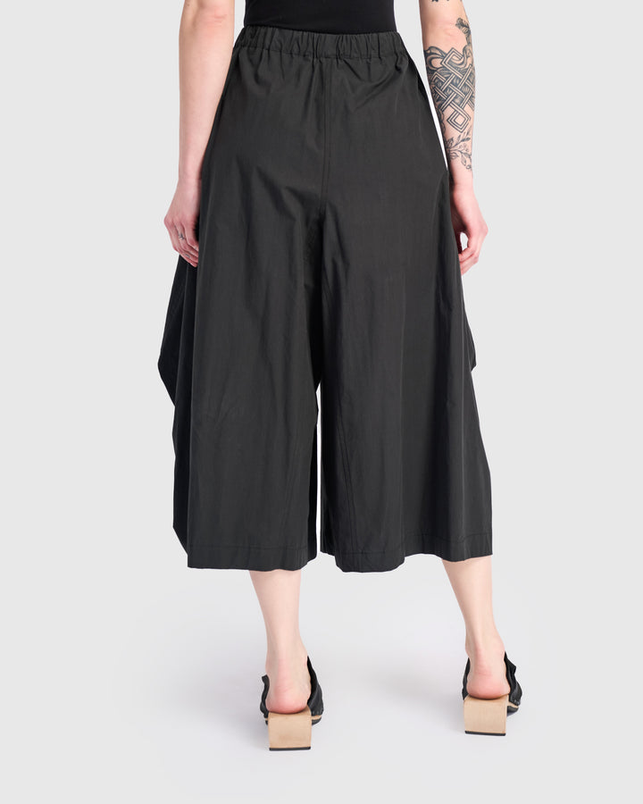 Urban Cotton Harem Pockets Pants, Black