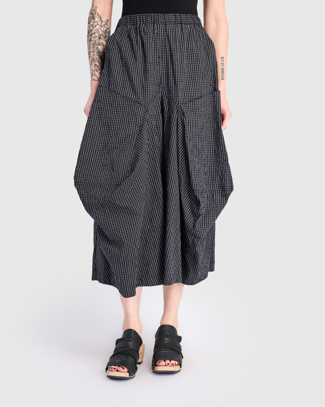 Urban Taffeta Harem Pockets Pants, Grid