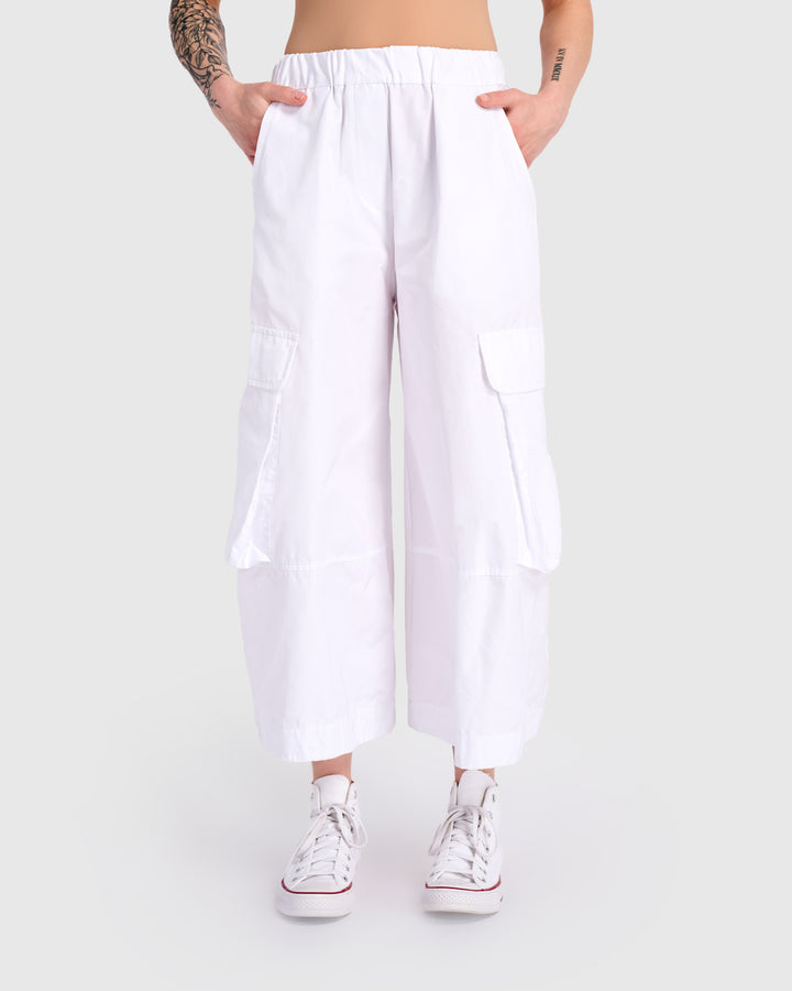 Urban Swish Wide Cargo Pants, White