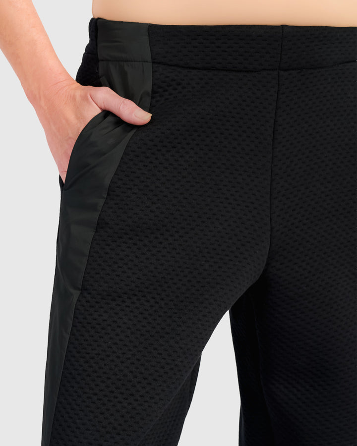 Urban Dimpled Straight Pants, Black