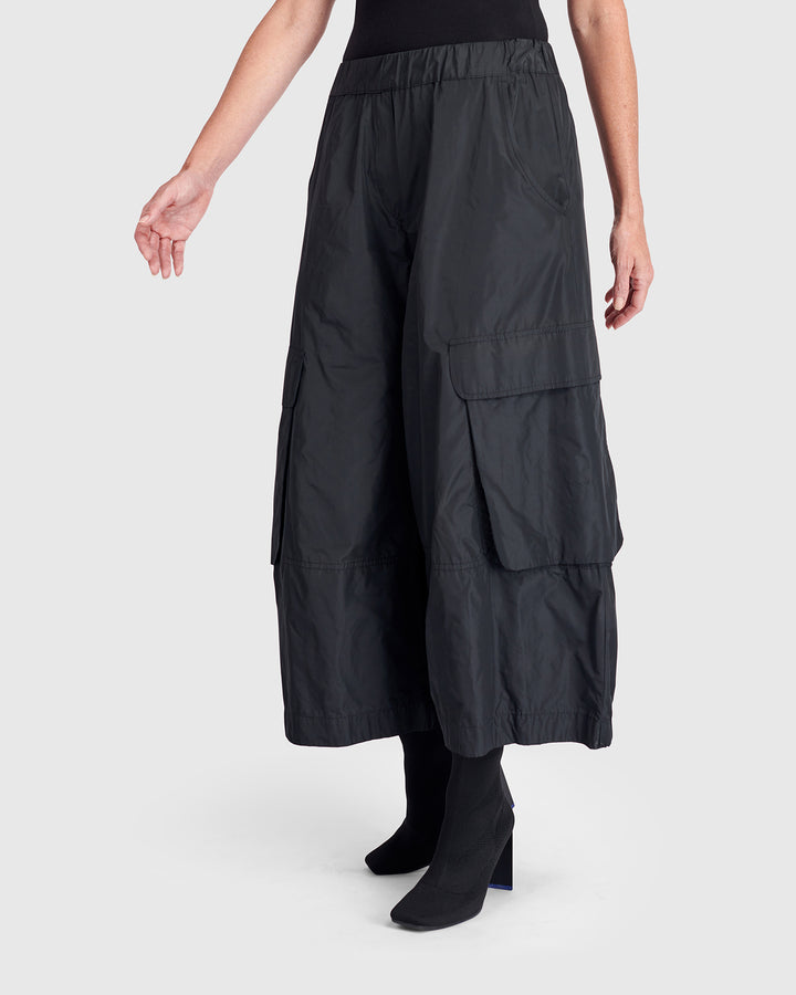 Urban Wide Cargo Pants, Black
