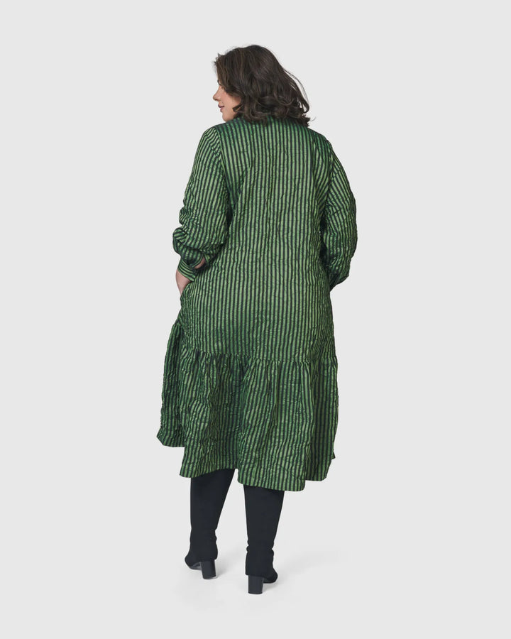 Cabaret Oversized Crinkle Dress, Green