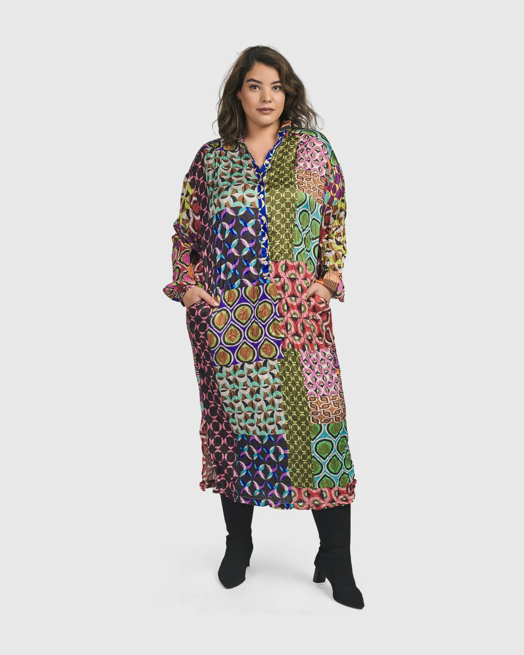 kaleidoscope maxi dresses Kaleidoscope Puff Sleeve Tier Maxi Dress By Karlie