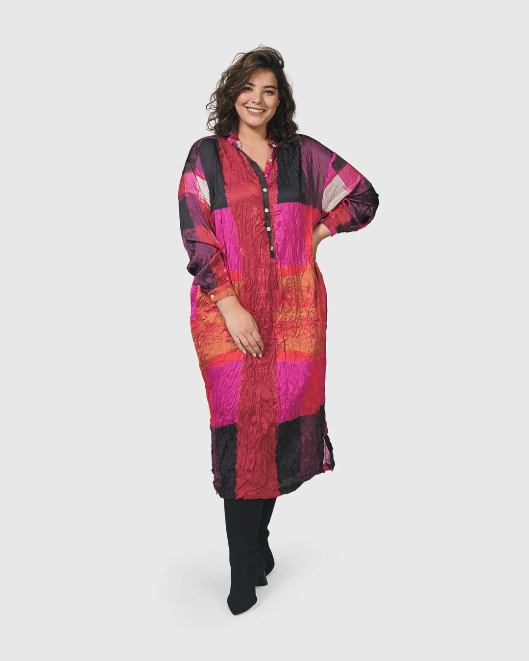 magenta shirt dress Magenta shirt-dress satin maxi dress | Dress