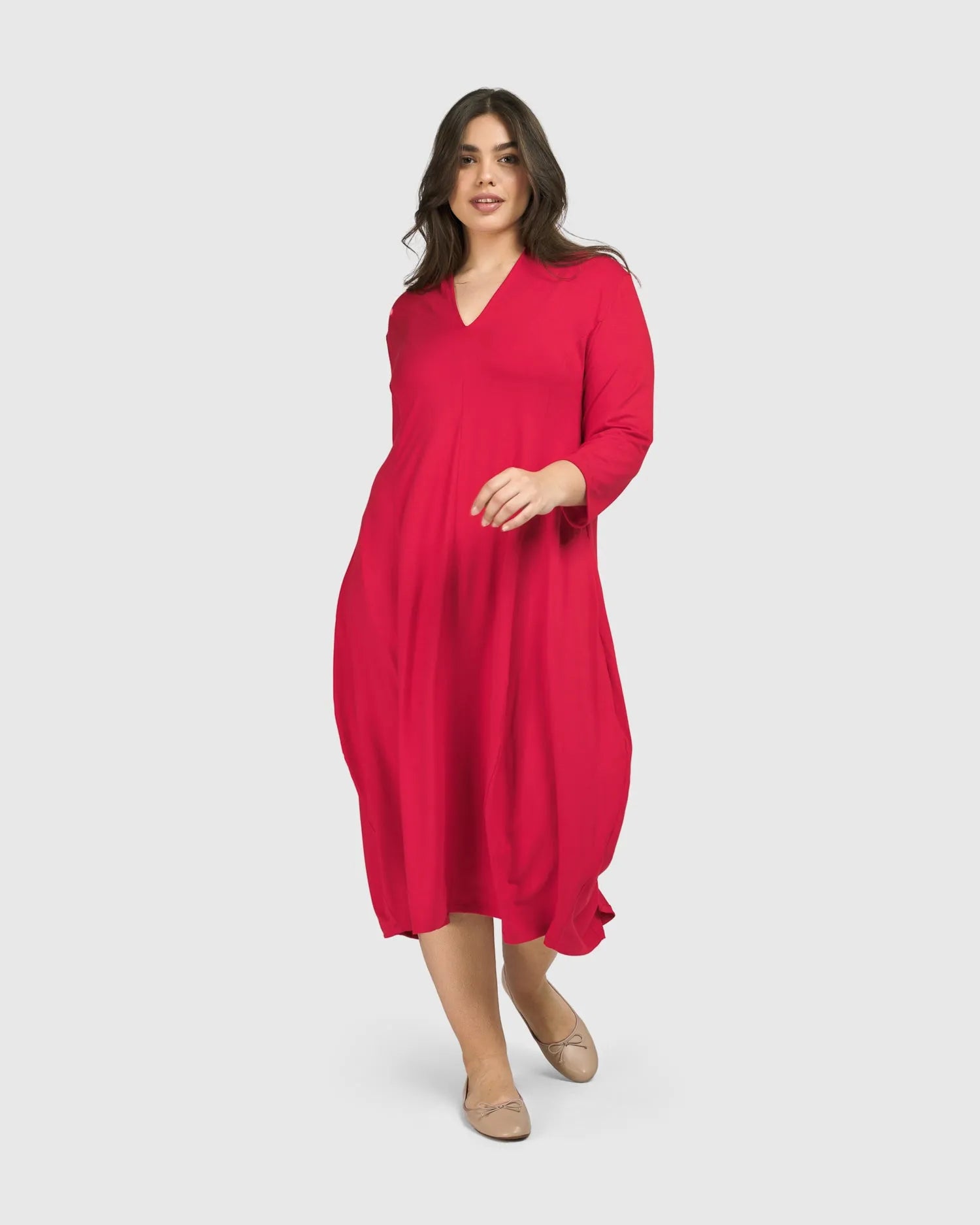 Essential Cocoon Dress, Red Rose – Alembika U.S.