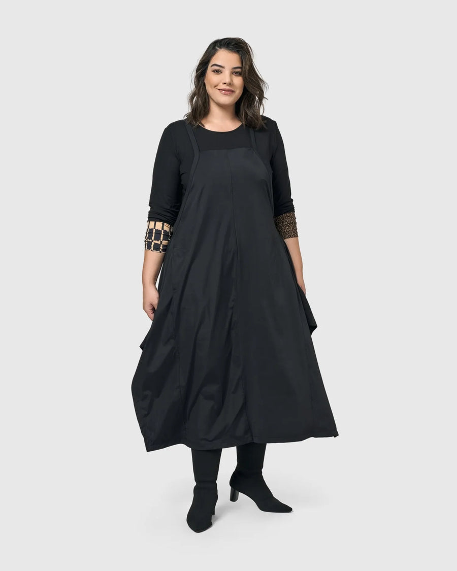Shelley Apron Top, Black