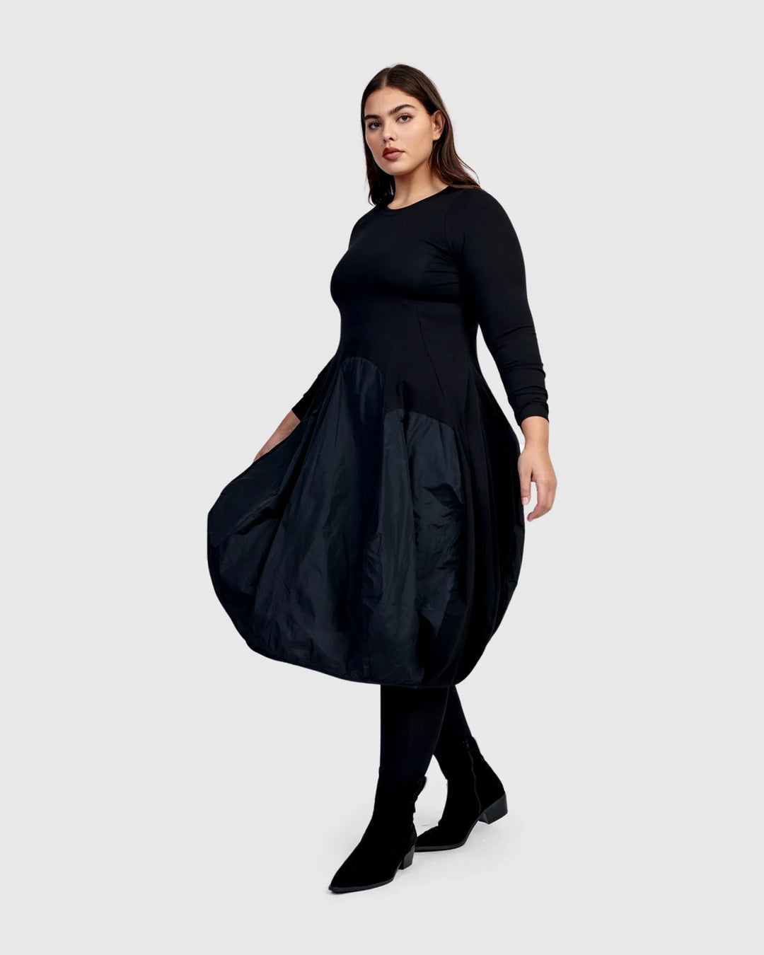 Urban Maxima Crew Cocoon Dress, Black