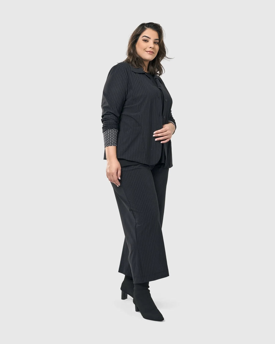 Audrey Shirt Jacket, Pinstripes