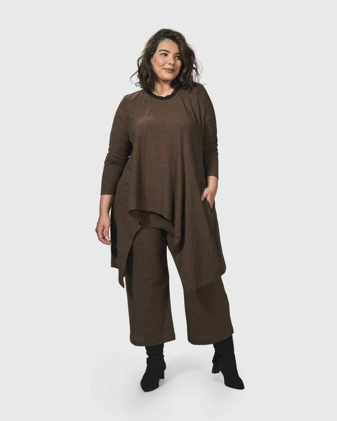 Essential Swing Tunic Top, Brown