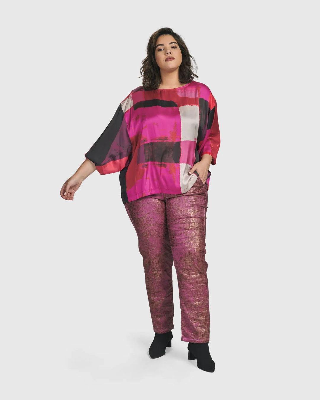 Sunset Strip Boxy Top, Magenta