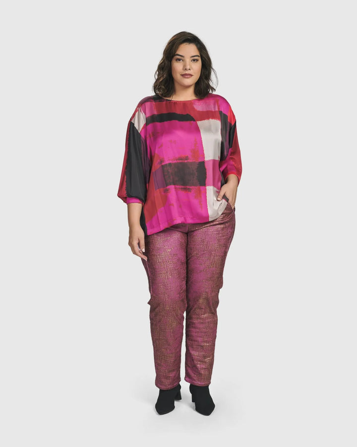 Sunset Strip Boxy Top, Magenta