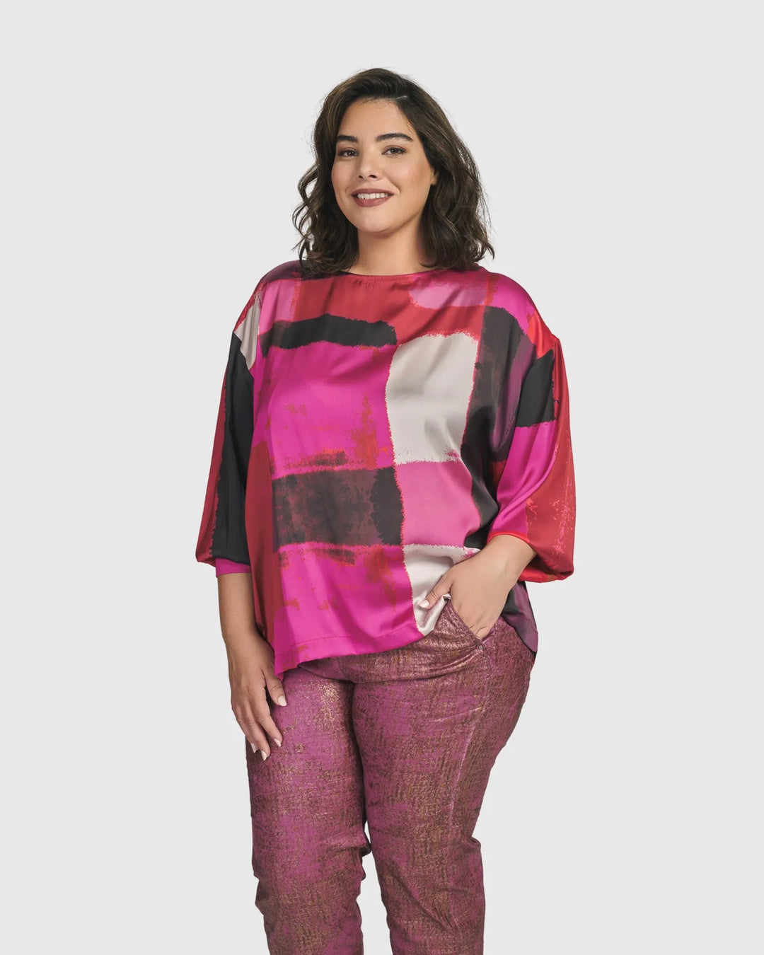 Sunset Strip Boxy Top, Magenta