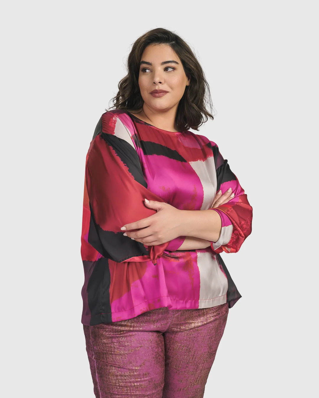 Sunset Strip Boxy Top, Magenta