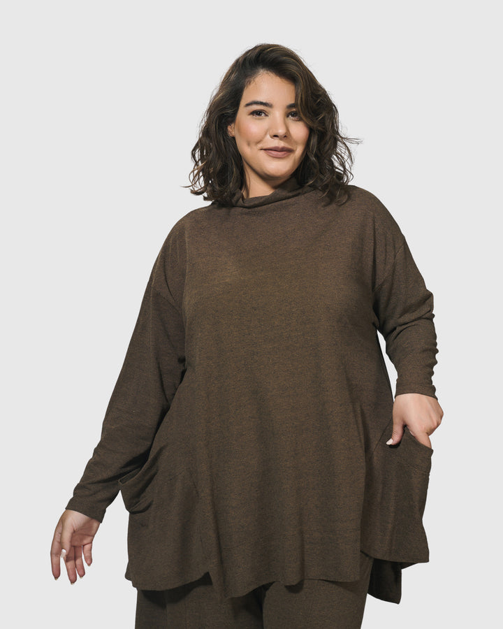 Essential Trapeze Top, Brown