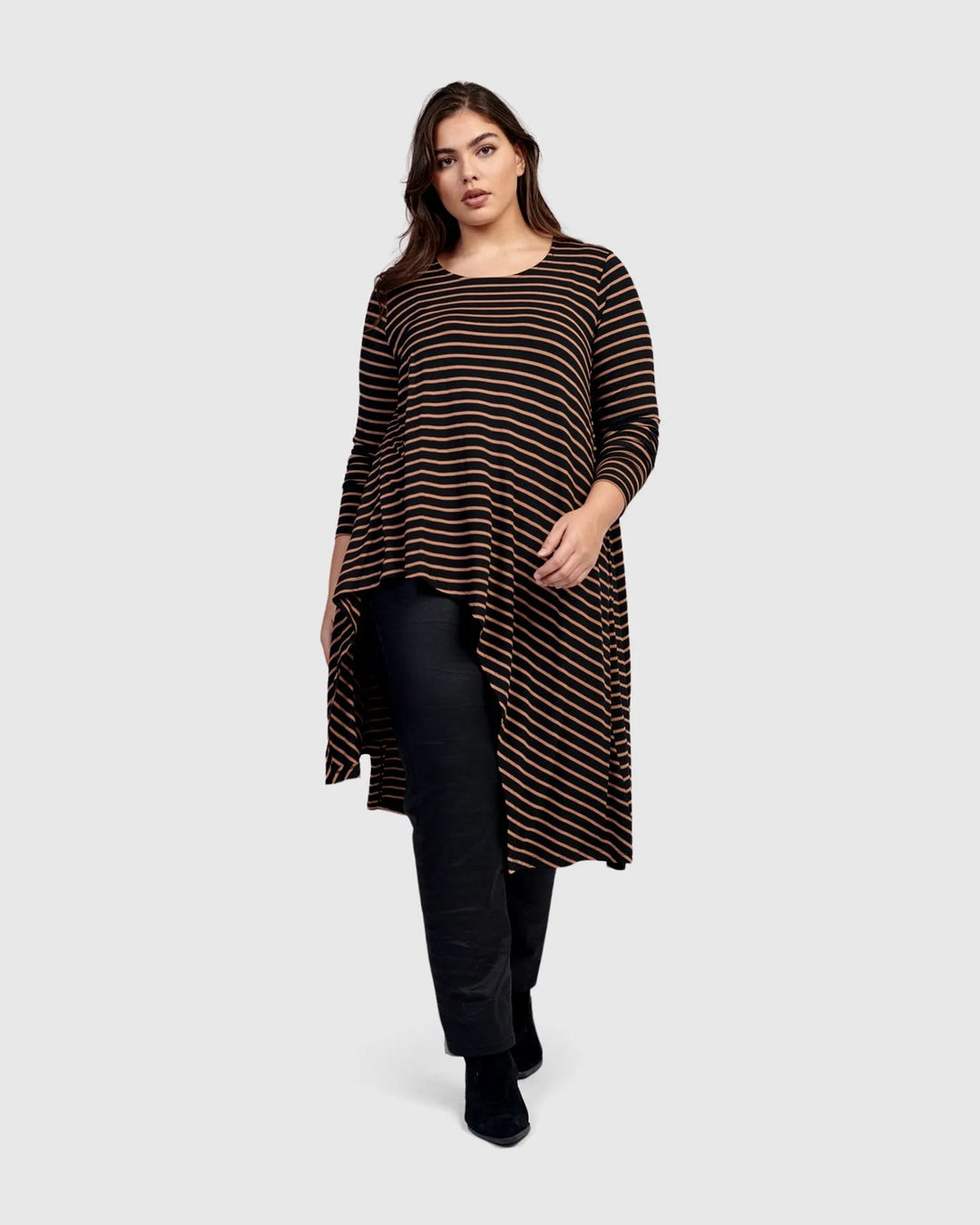 Calypso Hi-Lo Tunic Top, Stripes