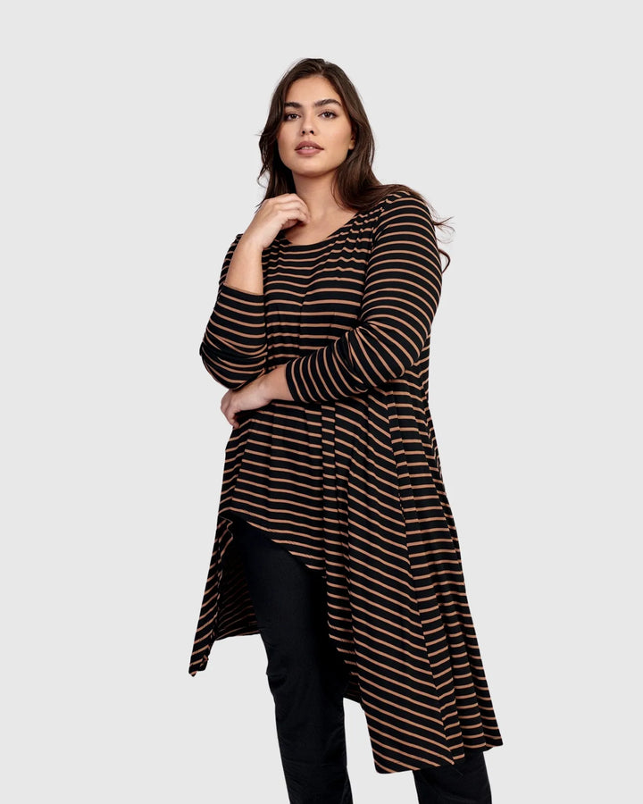 Calypso Hi-Lo Tunic Top, Stripes