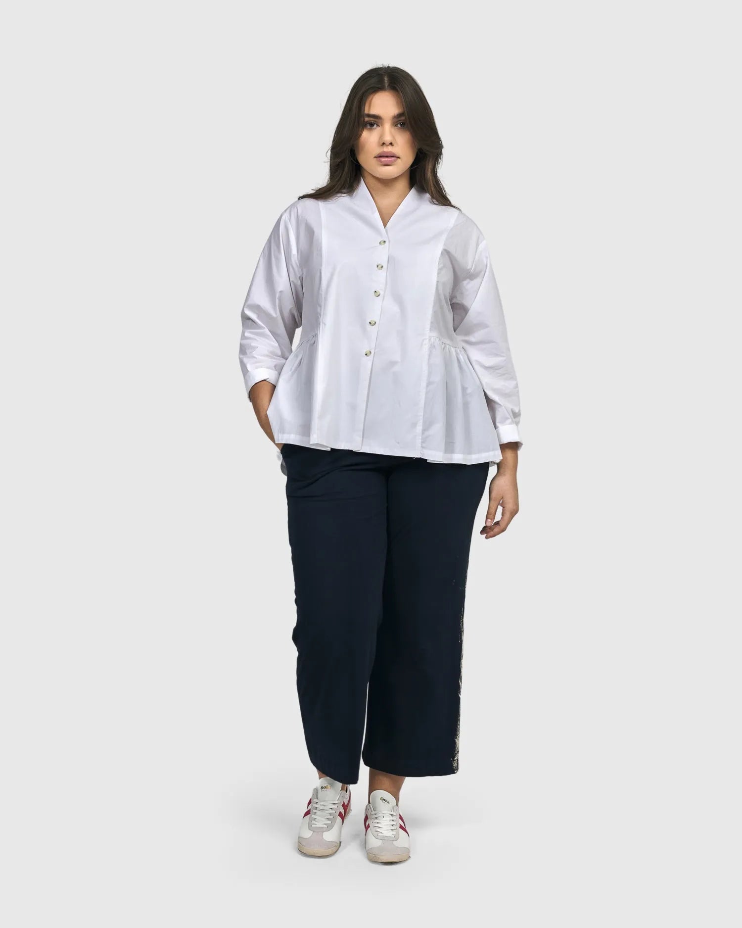 Addison Peplum Blouse, White – Alembika U.S.