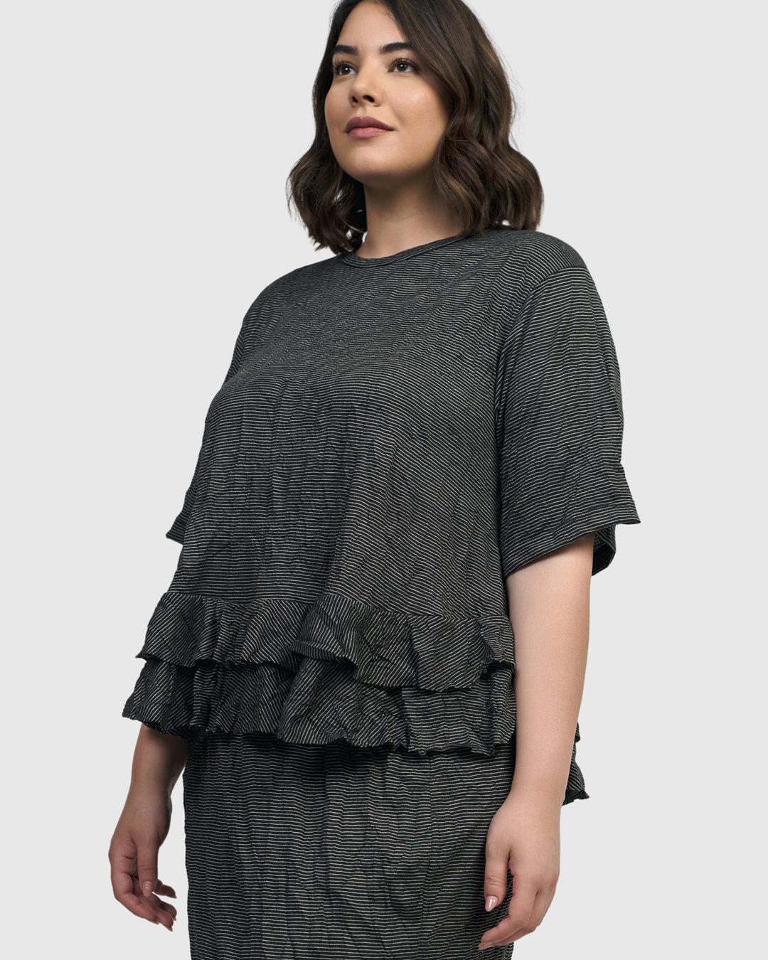 Network Ruffle Tee, Stripes