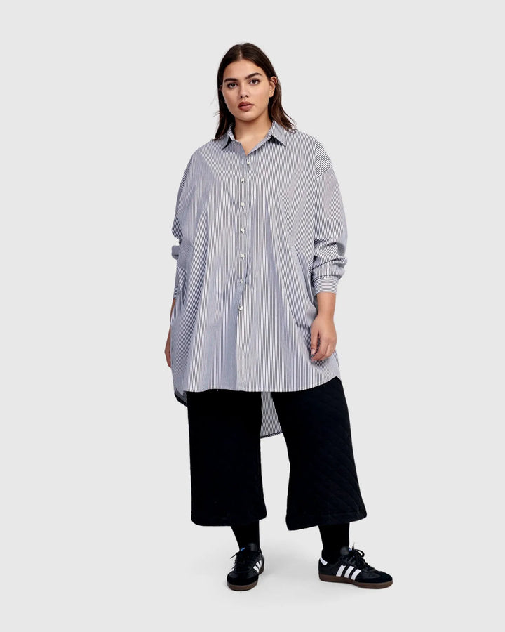 Urban Hanna Oversized Tunic Shirt, Lines