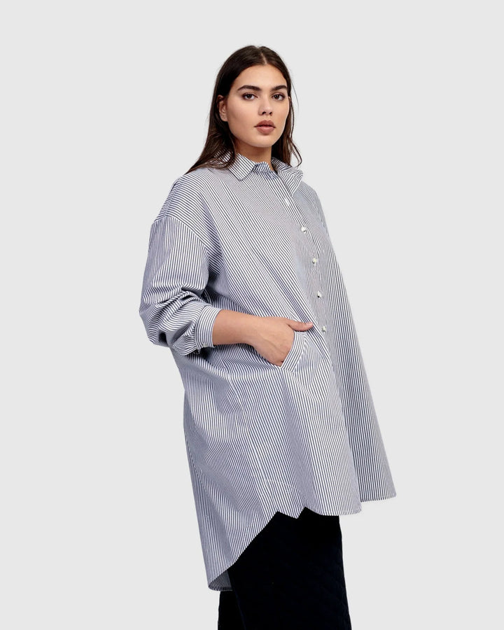 Urban Hanna Oversized Tunic Shirt, Lines