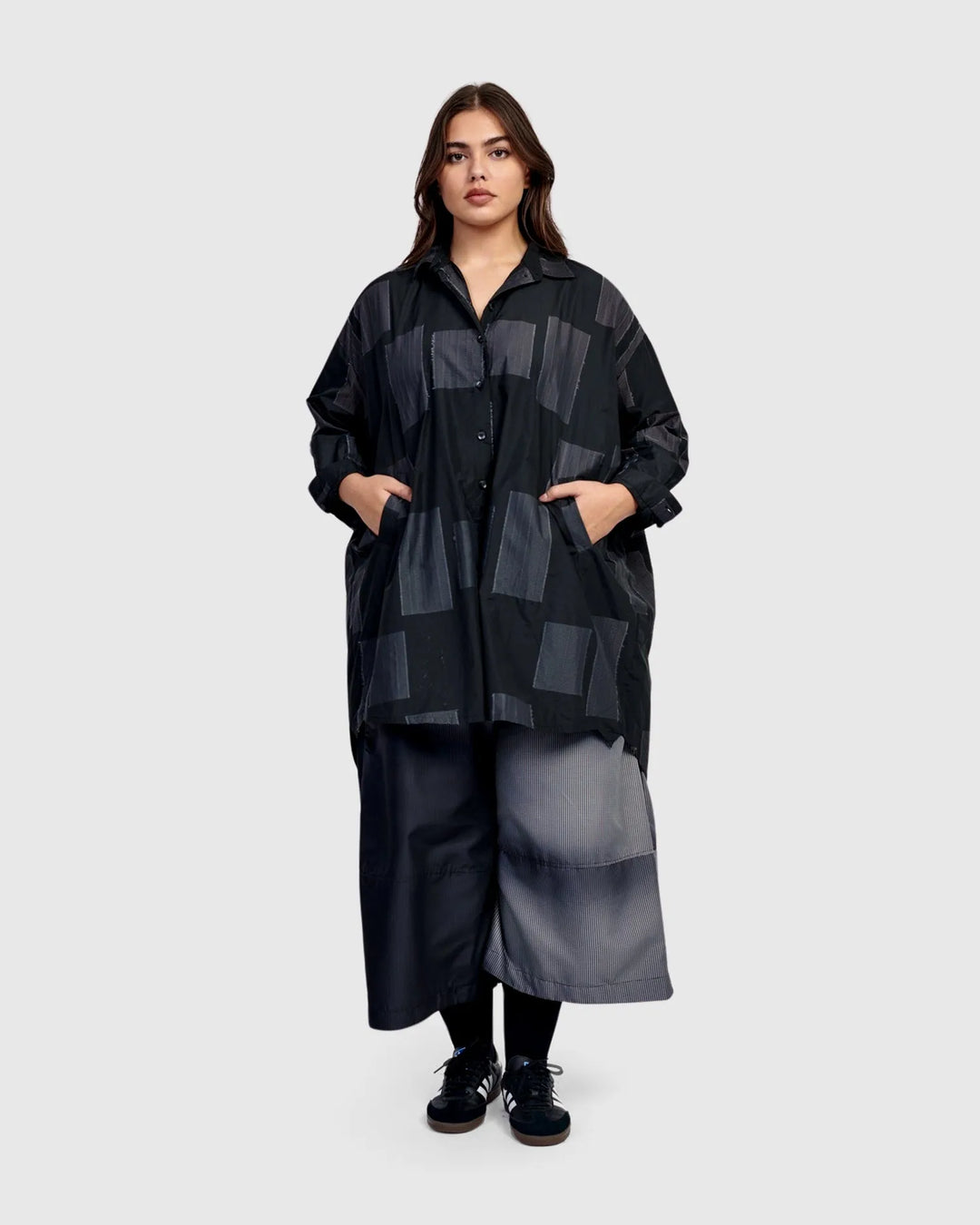 Urban Omni Oversized Tunic Shirt, Squares