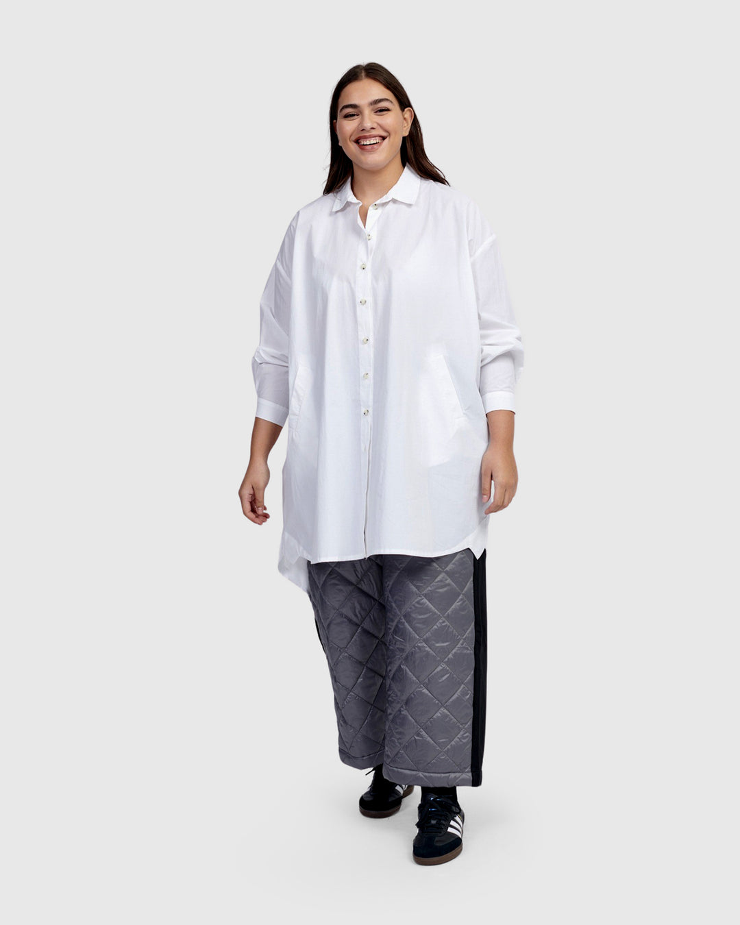 Urban Mystique Oversized Tunic Shirt, White