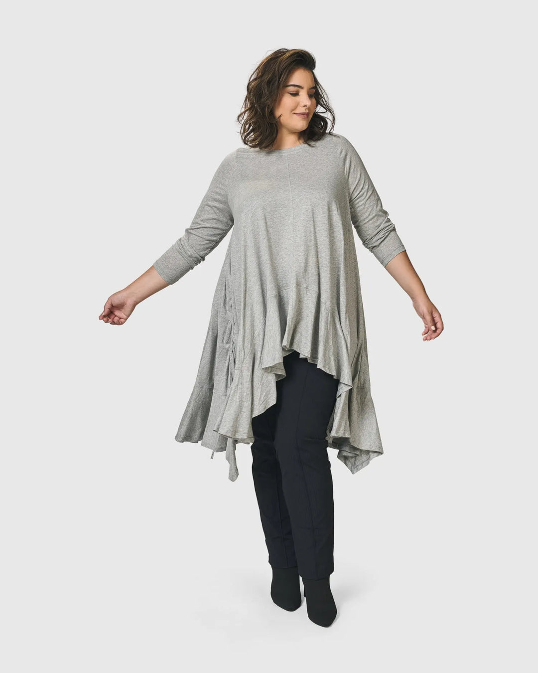 Urban Spice of Life Hi Lo Trapeze Top, Grey