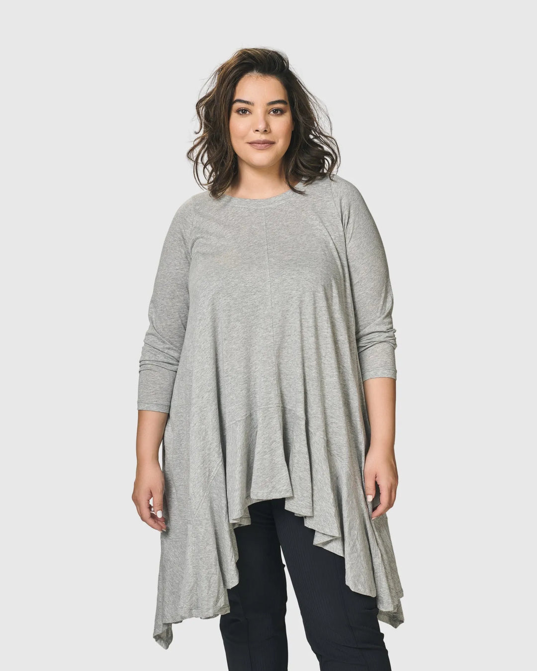 Urban Spice of Life Hi Lo Trapeze Top, Grey