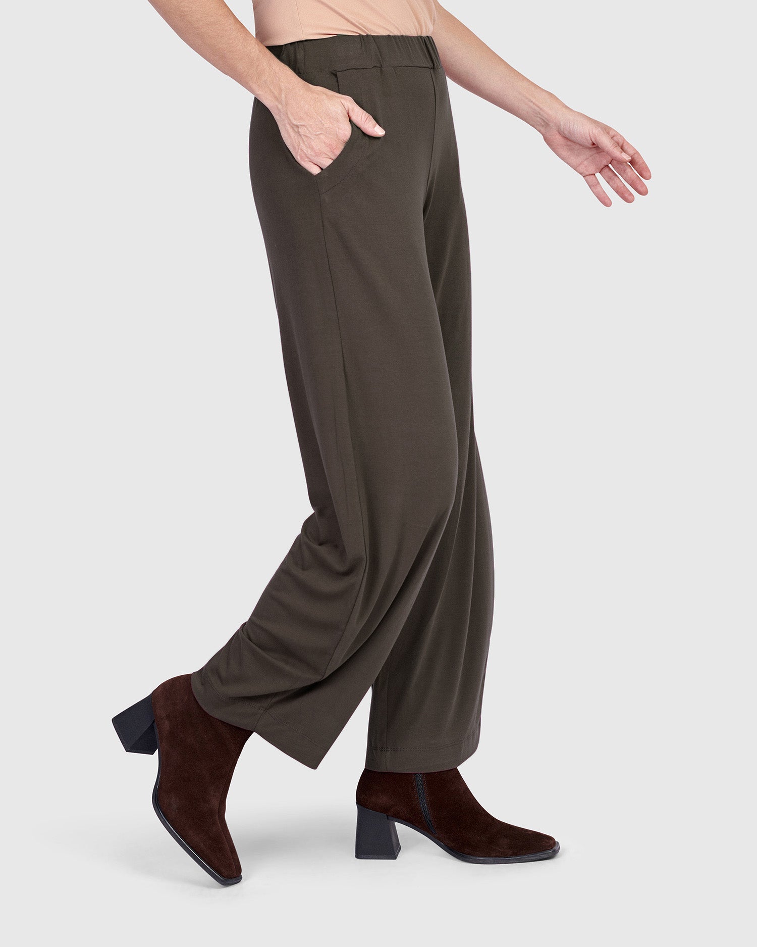 Cutout Tunic & Flow Pants Bundle, Khaki