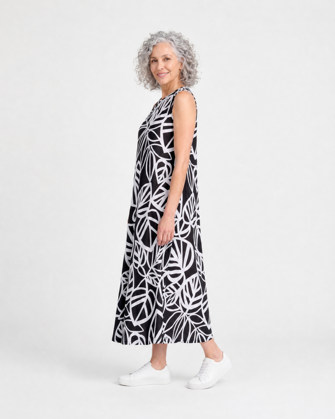 Fronda A-line Midi Dress, Mono