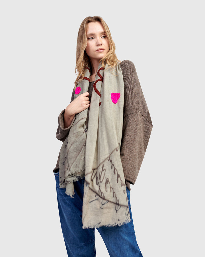 Dance the Blues Scarf, Grey
