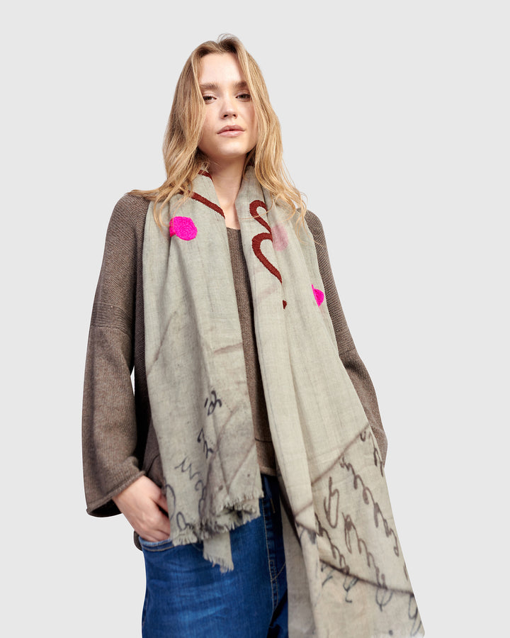 Dance the Blues Scarf, Grey