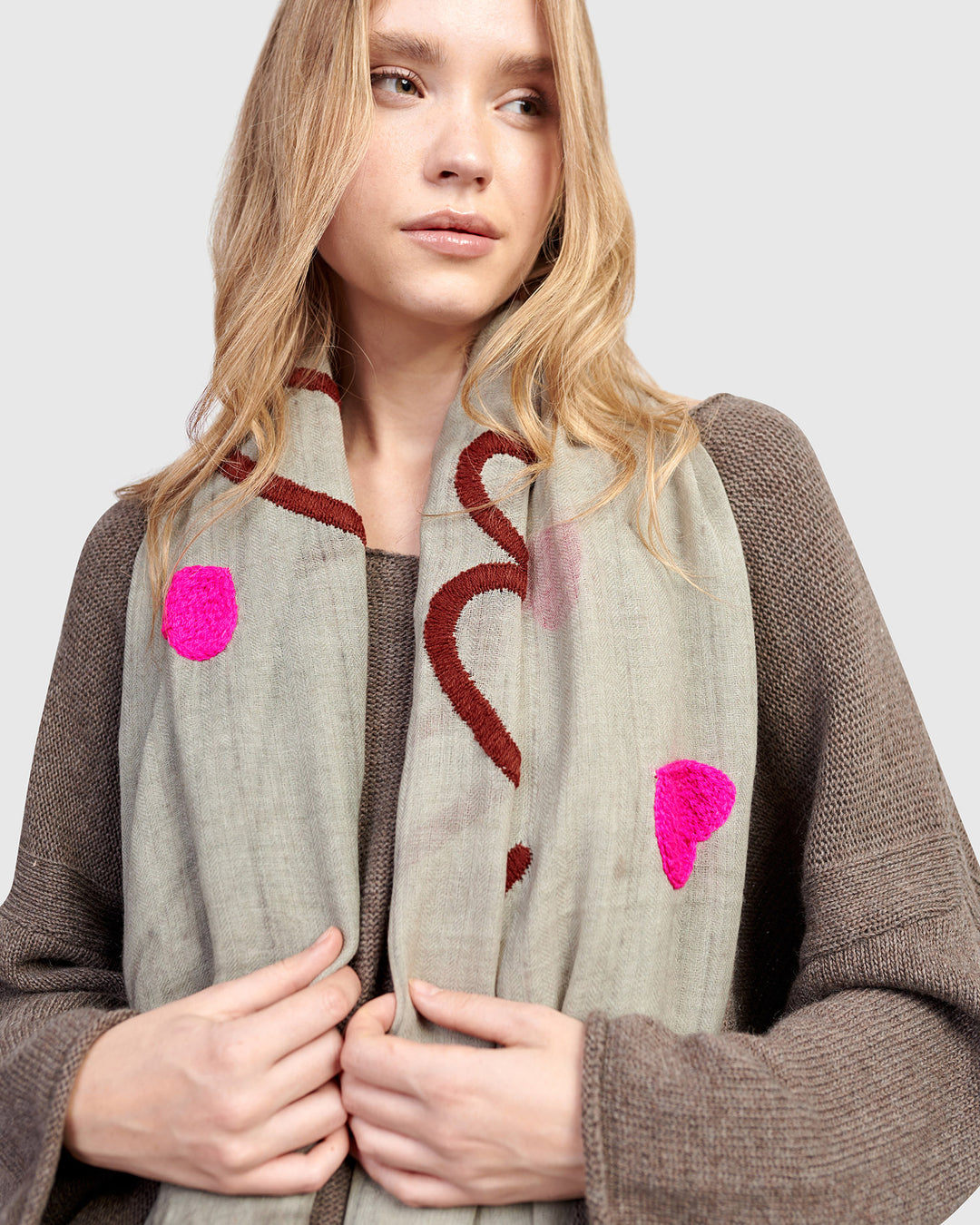 Dance the Blues Scarf, Grey