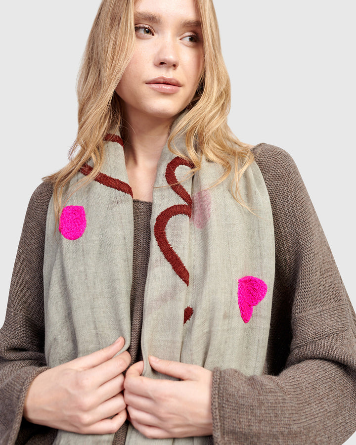 Dance the Blues Scarf, Grey