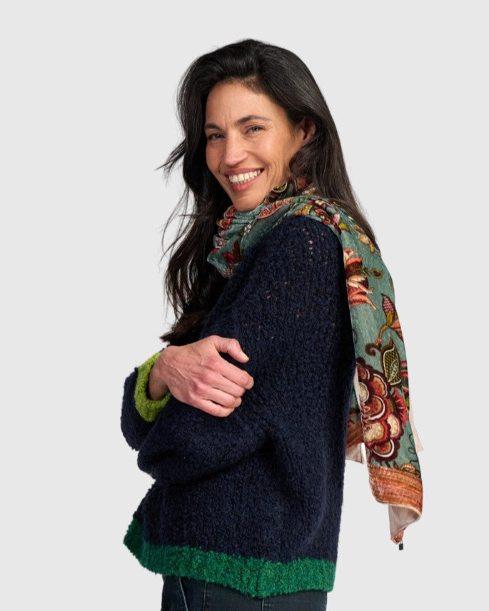 Mango Velvet Scarf, Steel Blue