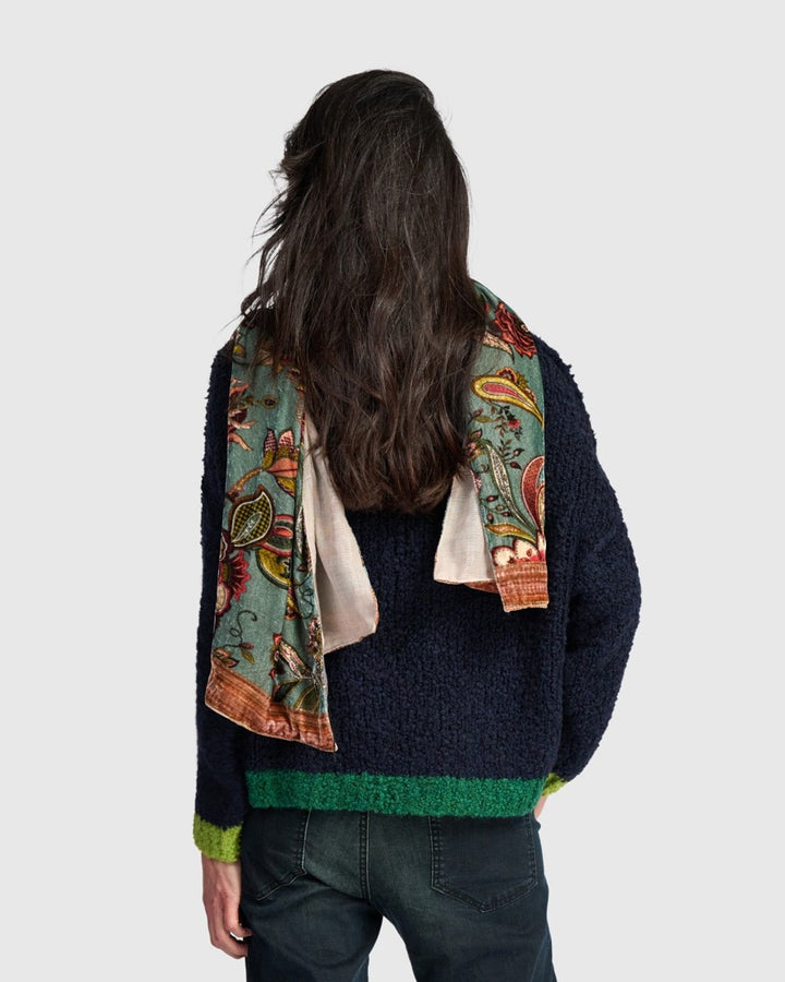 Mango Velvet Scarf, Steel Blue